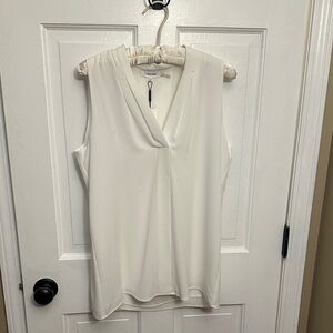 Calvin Klein Elegant White Sleeveless Blouse